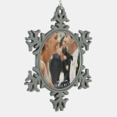 Snowflake Photo Lijst Kerstmis op maat Tin Sneeuwvlok Ornament (Links)