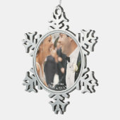 Snowflake Photo Lijst Kerstmis op maat Tin Sneeuwvlok Ornament (Rechts)