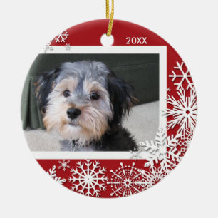 Snowflake Photo Lijst voor kerstmis Keramisch Ornament