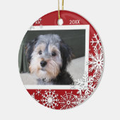 Snowflake Photo Lijst voor kerstmis Keramisch Ornament (Links)