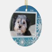 Snowflake Photo Lijst voor kerstmis Keramisch Ornament (Rechts)