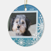 Snowflake Photo Lijst voor kerstmis Keramisch Ornament (Links)