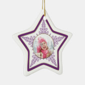 Snowflake Photo Star Keramisch Ornament (Rechts)