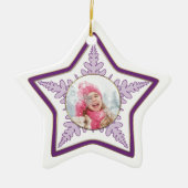 Snowflake Photo Star Keramisch Ornament (Voorkant)