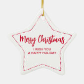 Snowflake Photo Star Keramisch Ornament (Achterkant)