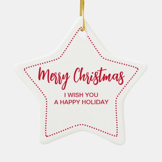 Snowflake Photo Star Keramisch Ornament (Achterkant)