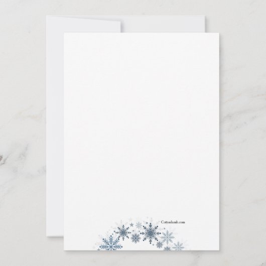 Snowflake Photo zwangerschapsaankondiging Aankondiging (Achterkant)