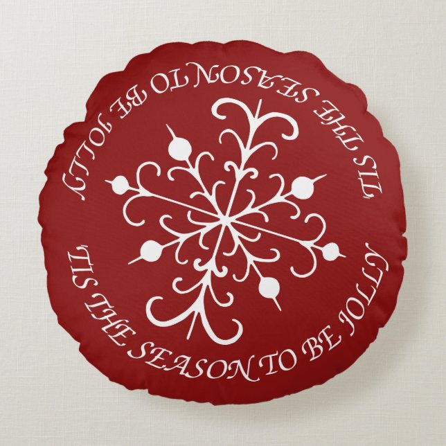 Snowflake Pillow Rond Kussen (Voorkant)