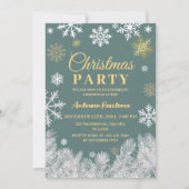 Snowflake Pine Elegant Corporate Christmas Party Kaart (Voorkant)