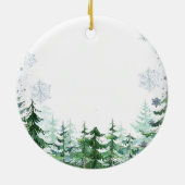 Snowflake Pine Tree Forest Baptisme God Bless Keramisch Ornament (Achterkant)