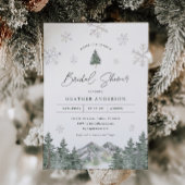 Snowflake Pine Winter Bridal Shower Kaart