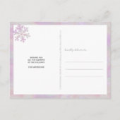 Snowflake Pink Opal 3 Photo Merry Kerstmis Briefkaart (Achterkant)
