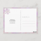 Snowflake Pink Opal 3 Photo Merry Kerstmis Briefkaart (Achterkant)