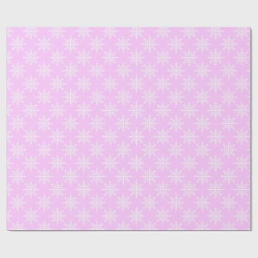 Snowflake Pink Pastel Pattern Kerstfeestdag Cadeaupapier (Vlak)
