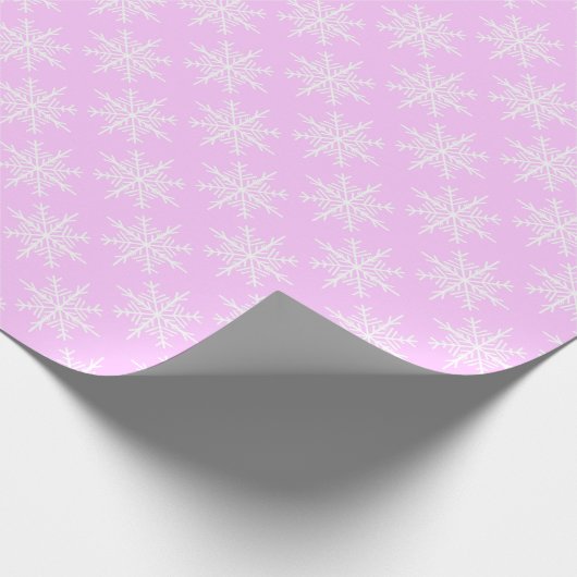 Snowflake Pink Pastel Pattern Kerstfeestdag Cadeaupapier (Hoek)
