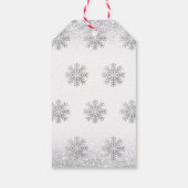 Snowflake Pink & Silver Baby Shower Thank You Cadeaulabel (Achterkant)