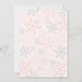 Snowflake Pink Winter Baby Shower Kaart (Achterkant)