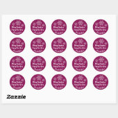 Snowflake PinkMarsala Ronde Sticker (Vel)
