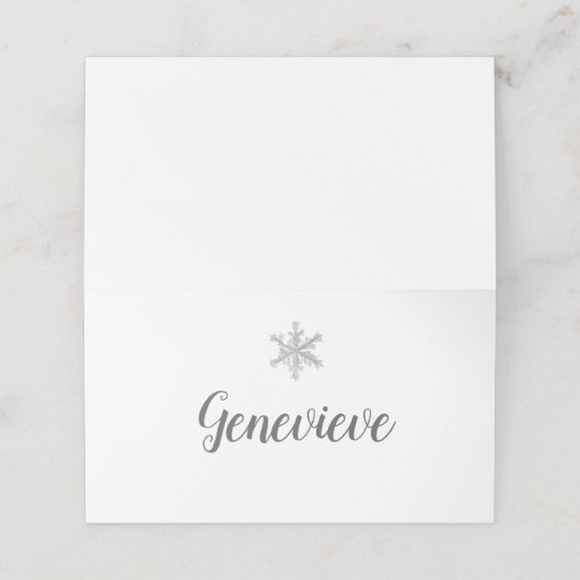 Snowflake Place Card Plaatskaartje (Buitenkant ongevouwen)