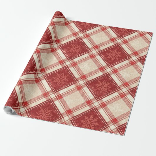  Snowflake Plaid Cadeaupapier (Uitgerold)