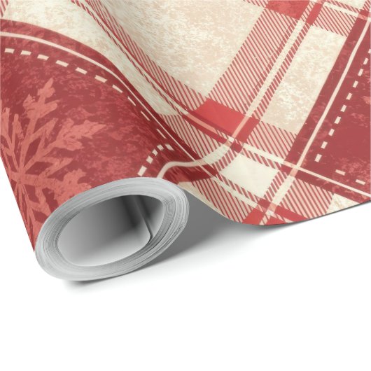  Snowflake Plaid Cadeaupapier (Rol Hoek)