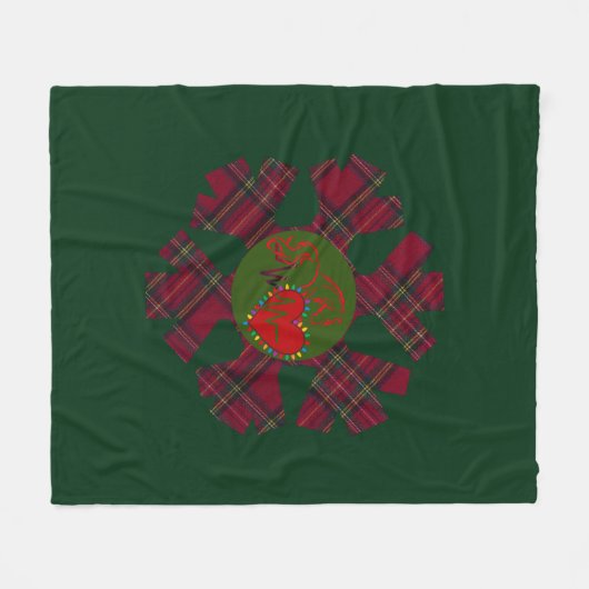 Snowflake Plaid Fleece Blanket Deken (Voorkant (Horizontaal))