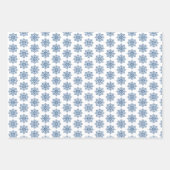 Snowflake Plaid Pattern Blue Holiday Inpakpapier Vel (Voorkant)
