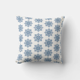 Snowflake Plaid Pattern Blue Holiday Kussen