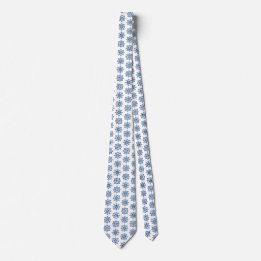 Snowflake Plaid Pattern Blue Holiday Neck Tie Stropdas (Voorkant)