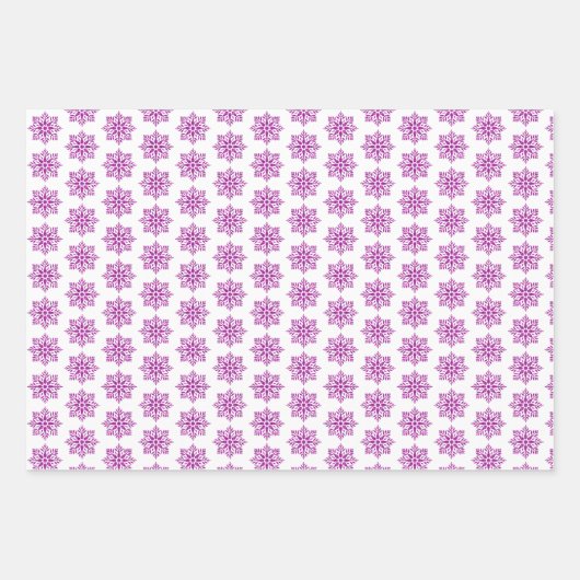 Snowflake Plaid Pattern Pink Holiday Inpakpapier Vel (Voorkant 3)