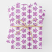 Snowflake Plaid Pattern Pink Holiday Inpakpapier Vel (In situ)