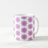 Snowflake Plaid Pattern Pink Holiday Koffiemok (Voorkant rechts)