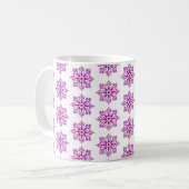 Snowflake Plaid Pattern Pink Holiday Koffiemok (Voorkant links)