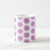 Snowflake Plaid Pattern Pink Holiday Koffiemok (Center)