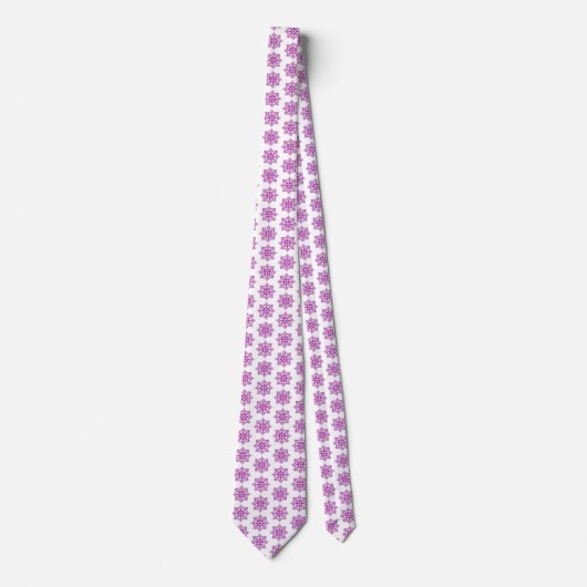 Snowflake Plaid Pattern Pink Holiday Neck Tie Stropdas (Voorkant)