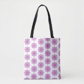 Snowflake Plaid Pattern Pink Holiday Tote Bag (Voorkant)
