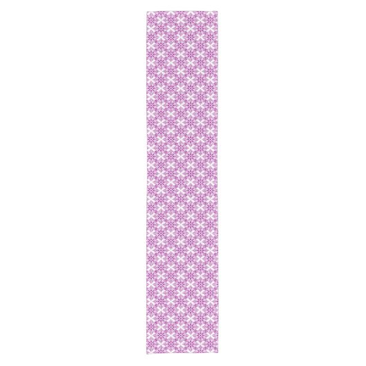 Snowflake Plaid Pattern Pink Holidays Table Runner Korte Tafelloper (Voorkant)