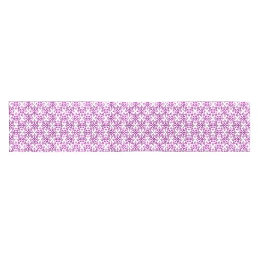 Snowflake Plaid Pattern Pink Holidays Table Runner Korte Tafelloper (Horizontaal)