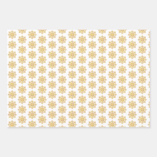 Snowflake Plaid Pattern Yellow Inpakpapier Vel (Voorkant 2)