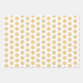Snowflake Plaid Pattern Yellow Inpakpapier Vel