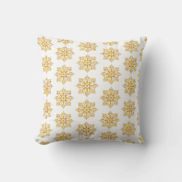 Snowflake Plaid Pattern Yellow Kussen