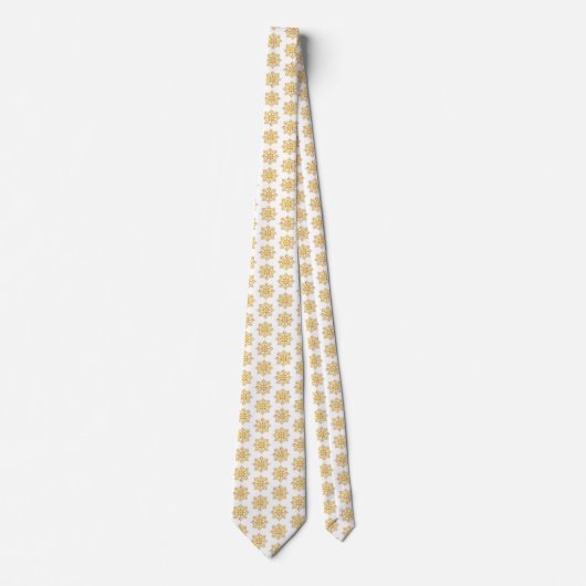 Snowflake Plaid Pattern Yellow Neck Tie Stropdas (Voorkant)
