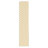 Snowflake Plaid Pattern Yellow Table Runner Korte Tafelloper (Voorkant)