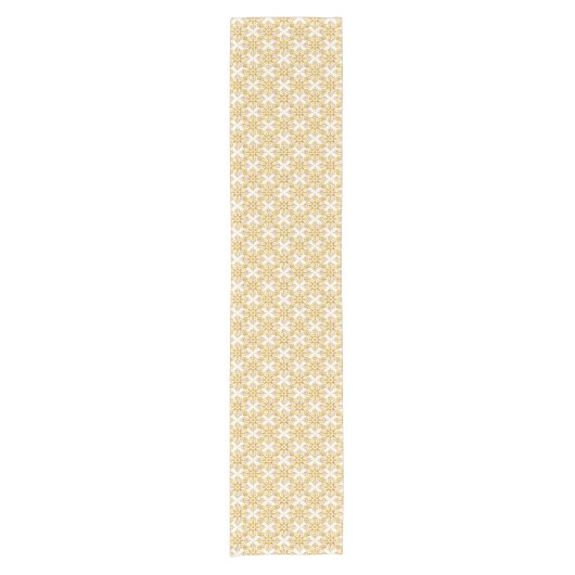 Snowflake Plaid Pattern Yellow Table Runner Korte Tafelloper (Voorkant)