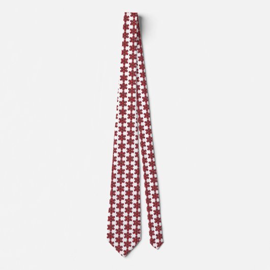 Snowflake Plaid Red Black Buffalo Neck Tie Stropdas (Voorkant)