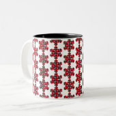 Snowflake Plaid Red Black Buffalo Tweekleurige Koffiemok (Voorkant links)