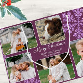 Snowflake Plum Bling 5 Foto Collage Kerstmis Groot Cadeauzakje