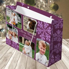 Snowflake Plum Bling 5 Foto Collage Kerstmis Groot Cadeauzakje
