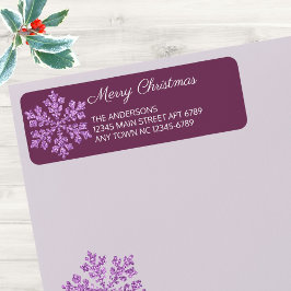 Snowflake Plum Bling Casual kerstfeest Etiket