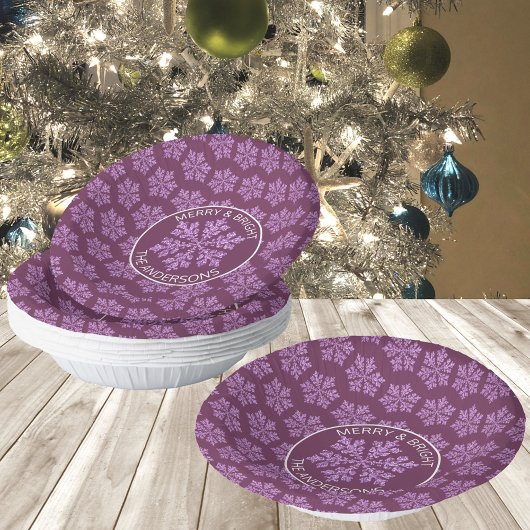 Snowflake Plum Bling Schattige kerstfeest Papieren Kommen